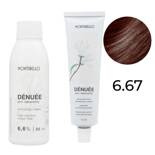 Zestaw Montibello Denuee farba 6.67 czerwono-kasztanowy ciemny blond 60 ml + krem aktywujący 22VOL 6,6% 90 ml