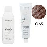 Zestaw Montibello Denuee 8.65 perłowy kasztanowy jasny blond 60 ml + krem aktywujący 22VOL 6,6% 90 ml