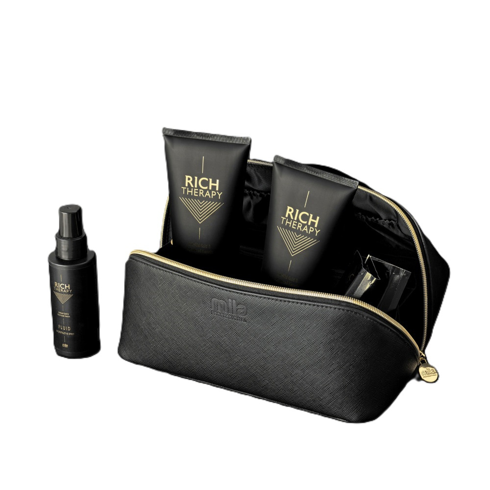 Mila Zestaw Mila Pro Rich Therapy szampon 250 ml + odżywka 250 ml + fluid 100 ml + botox 2x12 ml + kosmetyczka