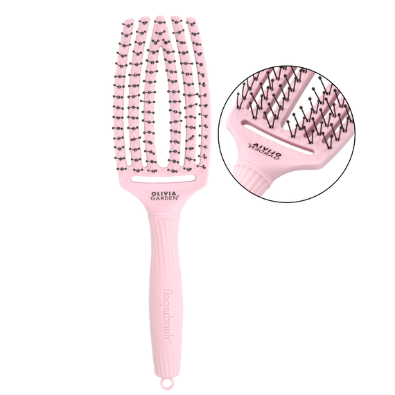 Zestaw szczotek Olivia Garden FingerBrush LOVE do rozczesywania włosów niebieska + różowa
