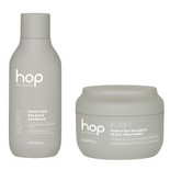 Zestaw Montibello HOP Purifying Balance oczyszczający do wszystkich rodzajów włosów szampon 300 ml + kuracja 200 ml