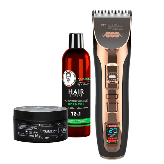 Maszynka do włosów Fale Loki Koki Pro Clipper Premium Line + zestaw kosmetyków Gratis