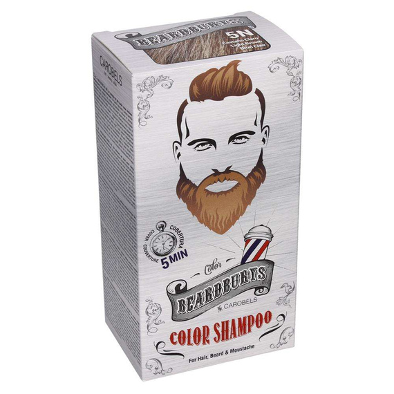 Beardburys Color Shampoo 5N szampon koloryzujący do włosów jasny brąz 30 ml + aktywator 45 ml