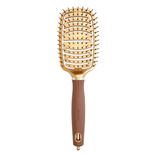 Szczotka Olivia Garden Expert Care Flex antystatyczna do rozczesywania włosów i masażu skóry głowy złoto brązowa