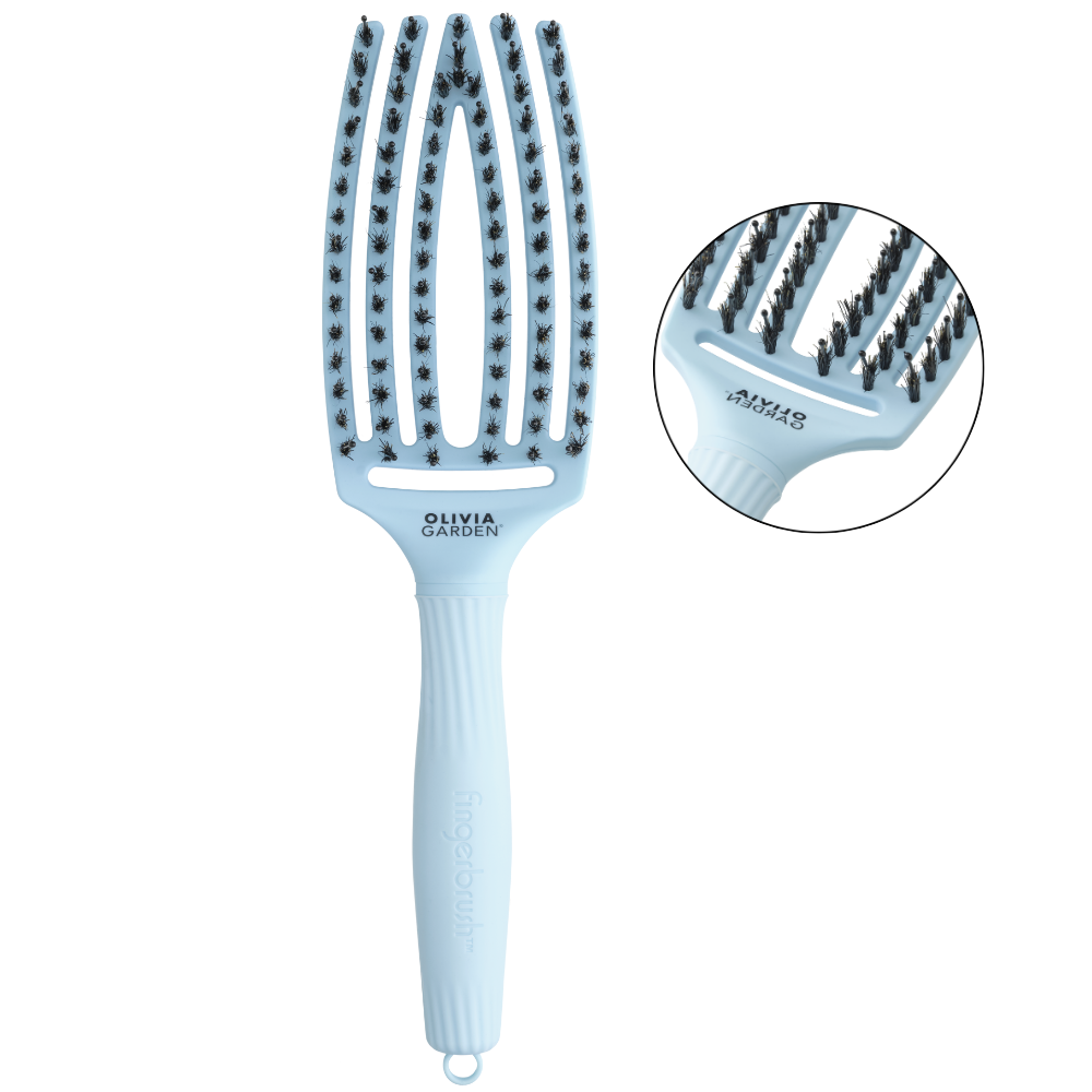 Olivia Garden Szczotka Olivia Garden FingerBrush LOVE Pastel Blue Combo Medium do rozczesywania i wygładzania włosów niebieska — Inhaltsstoffe und Bewertung