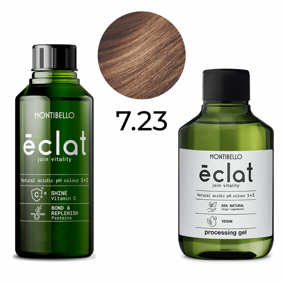 Zestaw Montibello Éclat Farba 7.23 złoto perłowy blond 60 ml + emulsja aktywująca 1,5 % 120 ml