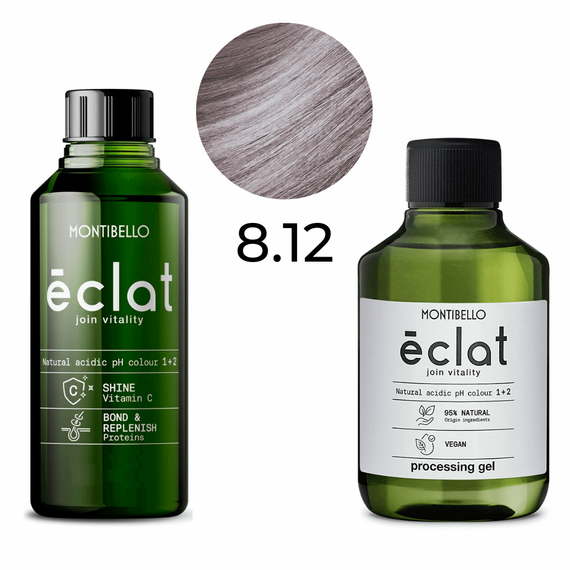 Zestaw Montibello Éclat Farba 8.12 perłowy popielaty jasny blond 60 ml + emulsja aktywująca 1,5 % 120 ml