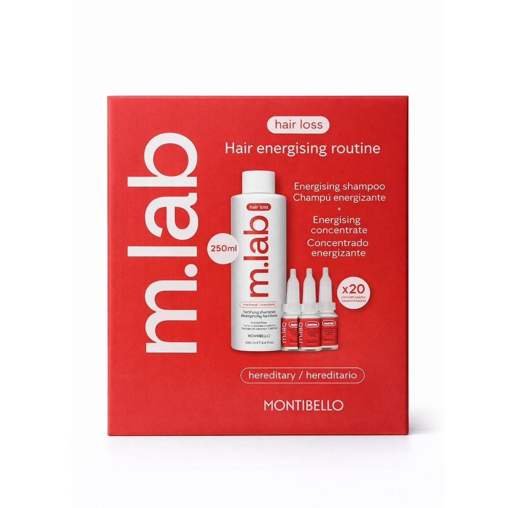 Montibello Zestaw Montibello m.lab Growth Hereditary przeciw dziedzicznemu wypadaniu włosów szampon 250ml + kuracja 20x7ml — Inhaltsstoffe i ocena