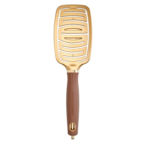 Szczotka Olivia Garden Expert Care Flex antystatyczna do rozczesywania włosów i masażu skóry głowy złoto brązowa