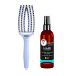 Szczotka Olivia Garden FingerBrush Arctic Lights Polarny Błękit + Spray  Hair Expert nawilżenie i wygładzenie 8w1 do włosów 140 ml