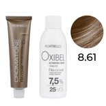 Zestaw Montibello Re-Cover Farba 8.61 kasztanowe cappuccino + woda 25 Vol. 7,5% 60 ml