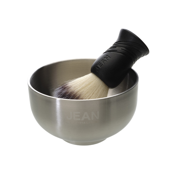 Zestaw barberski Olivia Garden Jean 4 x pędzel do golenia i antypoślizgowa miseczka + 4x szczotka do brody z wymiennym włosiem