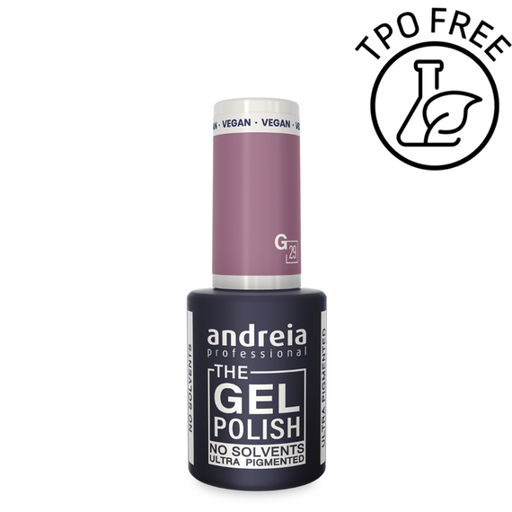 Lakier hybrydowy Andreia Professional The Gel Polish G29 z mocną pigmentacją rozbielony zgaszony fiolet 10,5 ml
