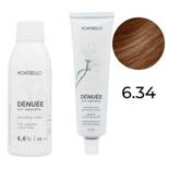 Zestaw Montibello Denuee farba 6.34 miedziano-złoty ciemny blond 60 ml + krem aktywujący 22VOL 6,6% 90 ml