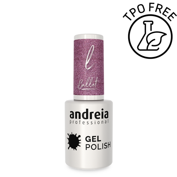 Lakier hybrydowy Andreia Professional Gel Polish BA3 róż z brokatem 10,5 ml