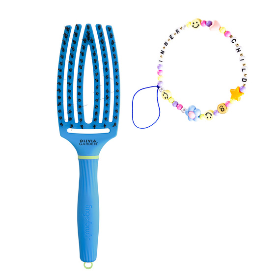 Szczotka Olivia Garden FingerBrush Combo Medium Inner Child Turbo Blue do rozczesywania i wygładzania włosów