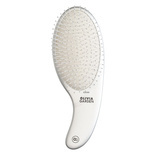 Szczotka Olivia Garden Expert Care Curve z nylonowym włosiem do rozczesywania i stylizacji włosów srebrna