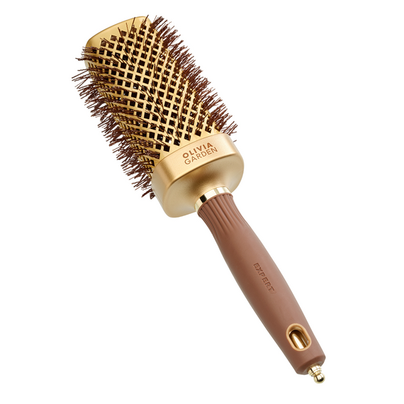 Szczotka Olivia Garden Expert Blowout Straight do prostowania i modelowania włosów złoto brązowa 50 mm