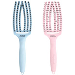 Zestaw szczotek Olivia Garden FingerBrush LOVE do rozczesywania włosów niebieska + różowa
