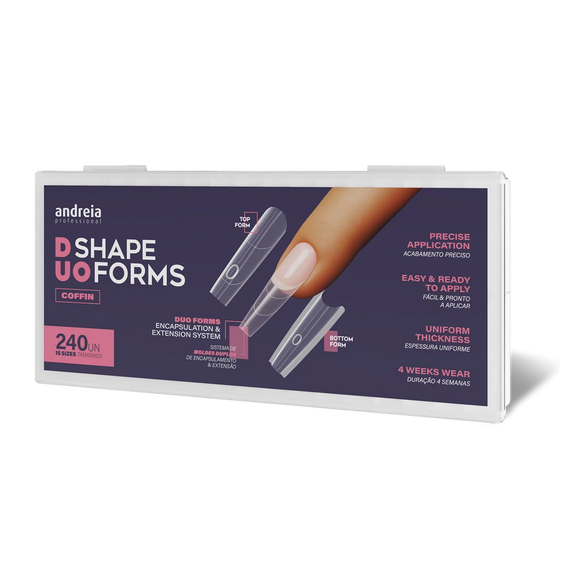 Szablon Andreia Professional Duo Shape Forms Coffin do stylizacji paznokci 240 sztuk