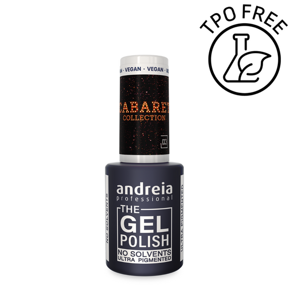 Lakier hybrydowy Andreia Professional The Gel Polish CC3 z mocną pigmentacją czerń ze złotymi refleksami 10,5 ml