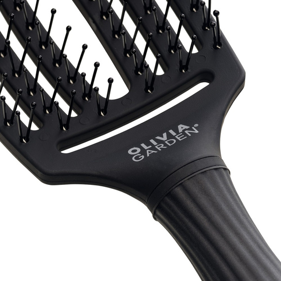 Szczotka Olivia Garden FingerBrush Care Ionic Double Bristles do rozczesywania włosów czarna