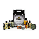 Zestaw wzmacniający Pan Drwal (Olejek 30ml + Olejek 30ml + Olejek 30ml + Balsam 100ml + Woda 100ml + Szampon 150ml + Pomada 120ml + Pomada 120ml + Pomada 150ml + Puder 20g + Olej 100ml)