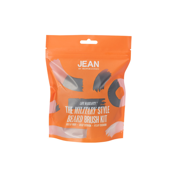 Zestaw barberski Olivia Garden Jean 4 x pędzel do golenia i antypoślizgowa miseczka + 4x szczotka do brody z wymiennym włosiem