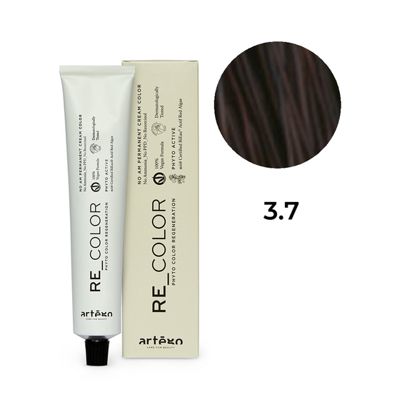 Farba Artego Re Color permanentna bez amoniaku 3.7 ciemny czekoladowy brąz 100 ml