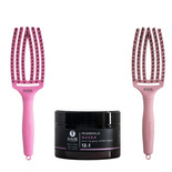 Zestaw szczotek Olivia Garden FingerBrush Combo Medium Amazonki + Maska Hair Expert 12w1 Regeneracja z keratyną roślinną 230 ml