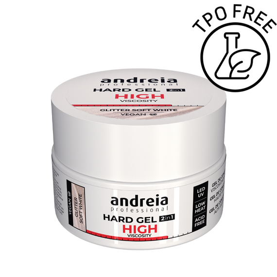 Żel budujący Andreia Professional Hard Gel 2 w 1 dużej gęstości samopoziomujący Glitter Soft White 22 g