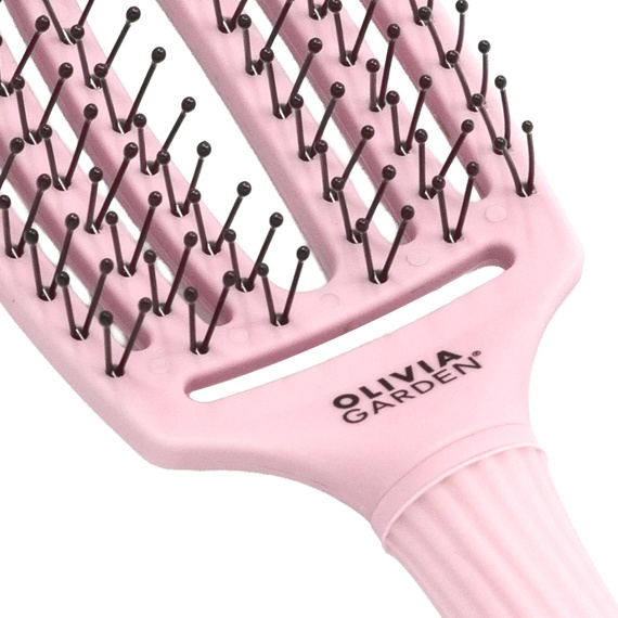 Szczotka Olivia Garden FingerBrush LOVE Double Bristles Pastel Pink do rozczesywania włosów różowa