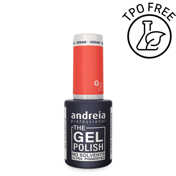 Lakier hybrydowy Andreia Professional The Gel Polish G17 z mocną pigmentacją jasny koral 10,5 ml