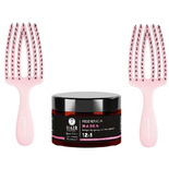 2 x Szczotka Olivia Garden FingerBrush Care Mini Pink różowa + Maska 12w1