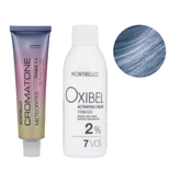 Zestaw Montibello Meteorites Toner Denim Sapphire + woda 7 Vol 2% 60 ml