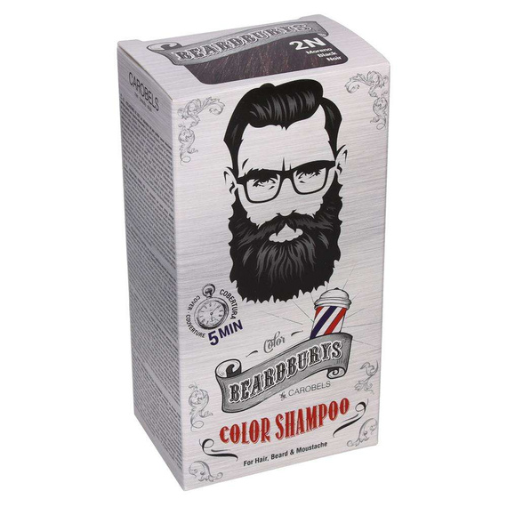 Beardburys Color Shampoo 2N szampon koloryzujący do włosów czarny 30 ml + 45 ml