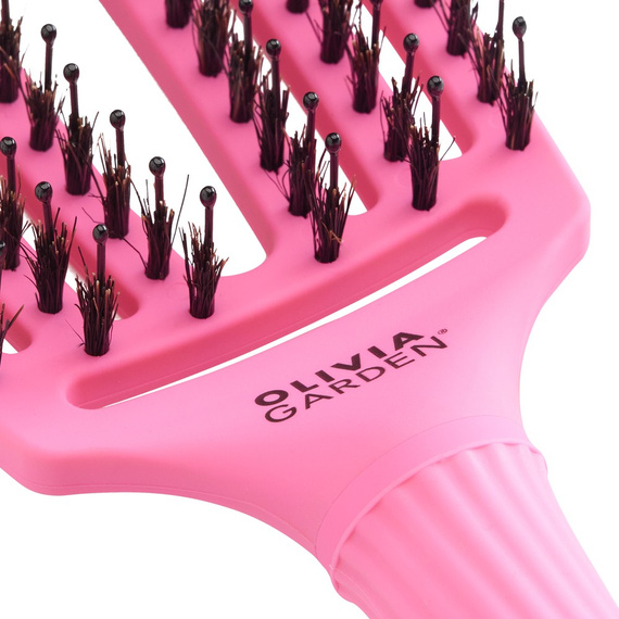 Szczotka Olivia Garden FingerBrush Combo Medium Bubble Pink do rozczesywania włosów Amazonki Róż po zdrowie