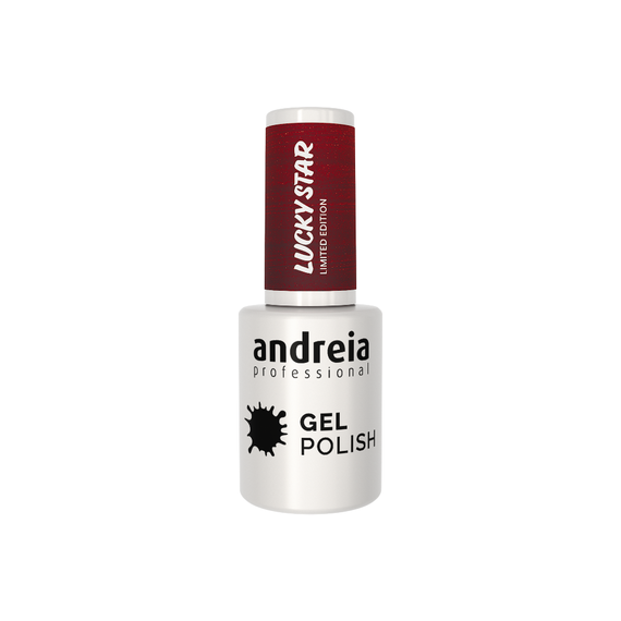 Lakier hybrydowy Andreia Professional Gel Polish Lucky Star LS4 głęboka metaliczna czerwień 10,5 ml
