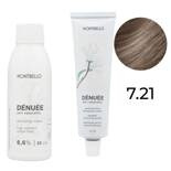 Zestaw Montibello Denuee farba 7.21 popielaty perłowy blond 60 ml + krem aktywujący 22VOL 6,6% 90 ml