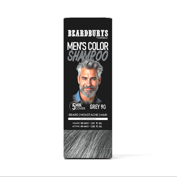 Beardburys Color Shampoo 9G szampon koloryzujący do włosów szary 30 ml + aktywator 45 ml