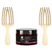 Zestaw 2 Szczotek Olivia Garden FingerBrush Care Mini Yellow do rozczesywania włosów żółta + maska Hair Expert 12w1 230 ml