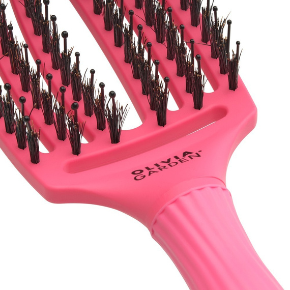 Szczotka Olivia Garden FingerBrush Combo Medium Hot Pink różowa i szampon Hair Expert 12w1 kolor i połysk z proteinami mlecznymi 280 ml