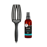 Szczotka Olivia Garden FingerBrush M Full Black do rozczesywania włosów + Spray Hair Expert 8w1