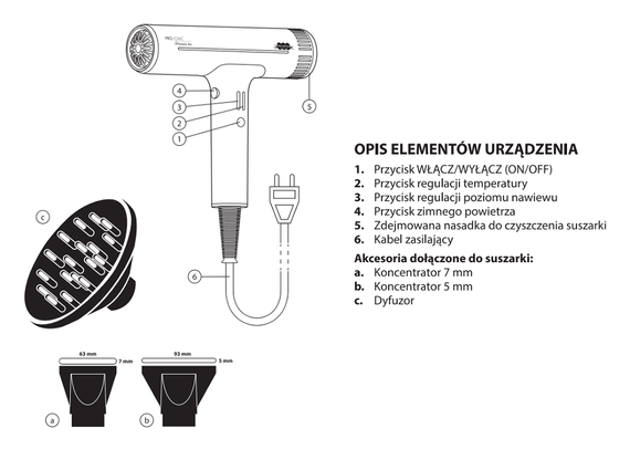 Suszarka Fale Loki Koki Pro Ionic Premium Line + Spray 8w1 Gratis