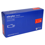 Rękawiczki Nitrylex ochronne jednorazowe rozmiar L niebieskie 100 sztuk