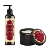 Zestaw MKS Eco Velvet Melt balsam z olejem arganowym + świeca 3 w 1 do masażu