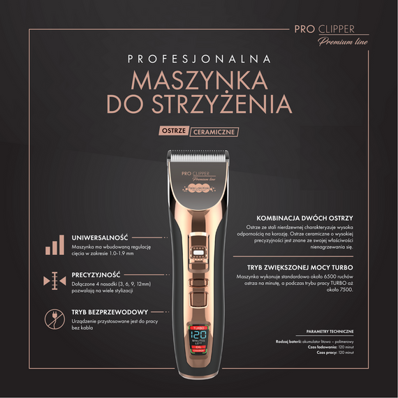Maszynka do strzyżenia Fale Loki Koki Pro Clipper Premium Line + guma utrwalająca Gratis