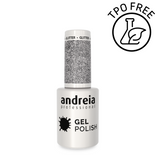 Lakier hybrydowy Andreia Professional Gel Polish 277 gęsty, srebrny brokat 10,5 ml