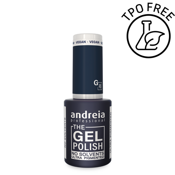 Lakier hybrydowy Andreia Professional The Gel Polish G46 z mocną pigmentacją ciemny morski odcień 10,5 ml