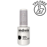 Lakier hybrydowy Andreia Professional Gel Polish BA6 przeźroczysty z niebieskim brokatem 10,5 ml